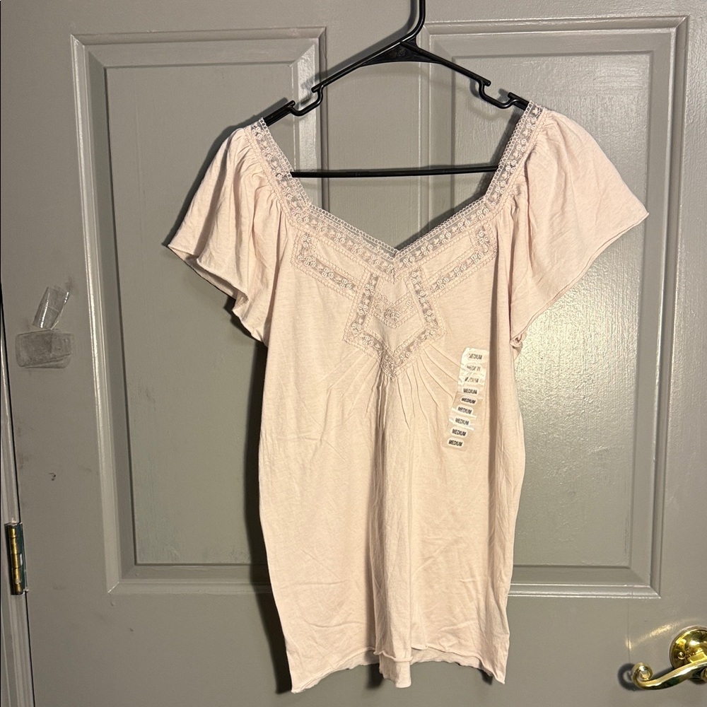 Women's light lavender Embroidered Top